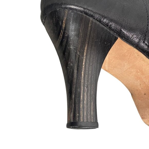 Calleen Cordero Black Leather Studded Heeled Ankle Boots Size 9 whimsigoth - Picture 10 of 11